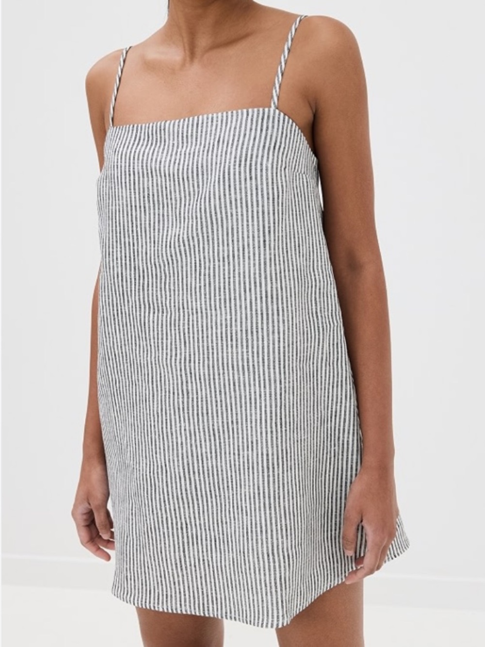 Reformation Black & White Striped Mini Slip Dress